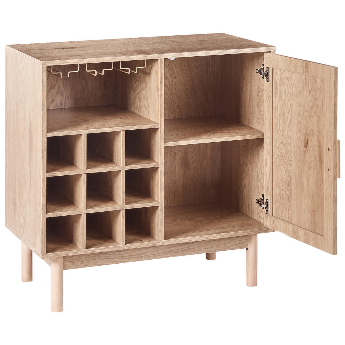 WEINREGAL Hellbraun Costello - Hellbraun/Braun, Holz/Holzwerkstoff (80/82/40cm) - Beliani