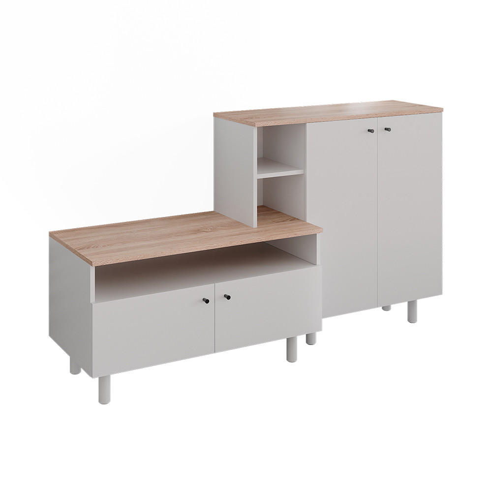 GARDEROB Elano, Vit/ek, 140x80 cm Vit, Ekf&auml;rgad 80/140/40 cm