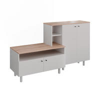 GARDEROBA Elano, Bela/Hrast, 140 x 80 cm - barve hrasta/bela, leseni material (140/80/40cm) - Vicco