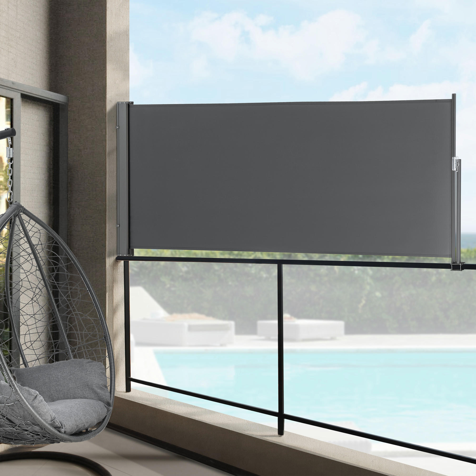SEITENMARKISE Mulhacén - Dunkelgrau, Textil (300/120cm) - pro.tec