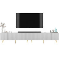 TV-LOWBOARD 2-er Set Elpis Weiß matt mit goldenen Metallbeinen 150 cm - Goldfarben/Weiß, Holzwerkstoff (300/60.5/36.5cm) - Meble Lindner