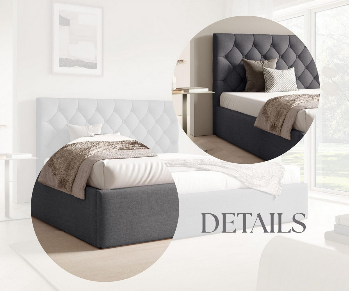POLSTERBETT BEZA IV - Dunkelgrau - Dunkelgrau, Holz/Textil (180/200cm) - AN-Moebel 4u