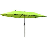 SONNENSCHIRM, Gartenschirm, Marktschirm, Doppelsonnenschirm, Terrassenschirm, Grün, Oval - Grün, Metall (270/460cm) - Outsunny