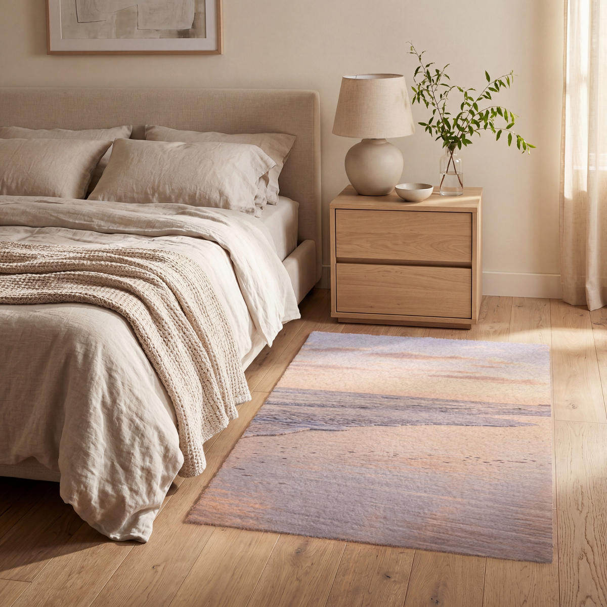 KOBERCE - Pláž - Príboj - Oblaky - 80x120 cm - svetloružová, textil/plast (80/0.4cm) - OnlyWow