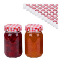 SET zavařovacích sklenic - průhledná, kov/sklo (0.4L) - Relaxdays