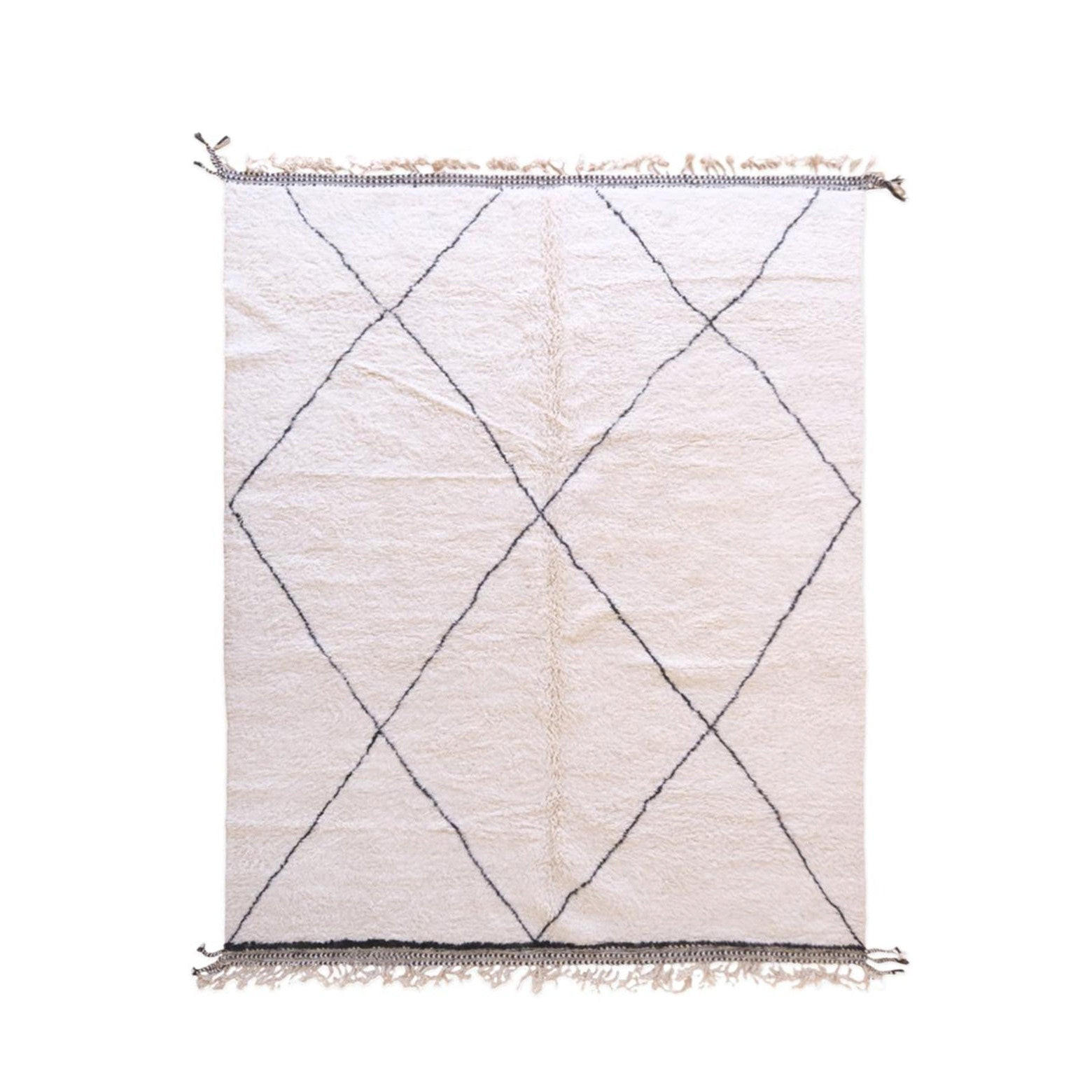 BERBERTEPPICH grafisch Wolle 260x 352 cm - Weiß, Naturmaterialien (260/352cm) - AFK Living