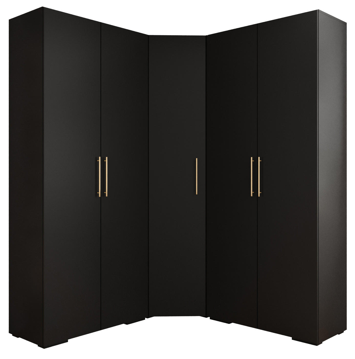 Abiks Möbel Garderoben-Set Schwarz, Gold 181.7x236.7x47 cm