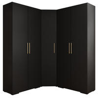 GARDEROBEN-SET 236,7/181,7/47 - Goldfarben/Schwarz, Holz/Kunststoff (181.7/236.7/47cm) - Abiks Möbel