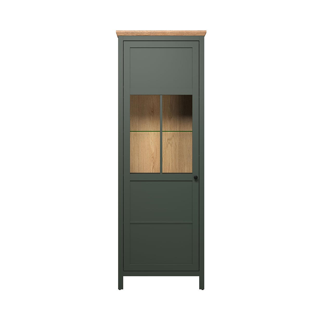 VITRINE Stanton Grün - Grün, Holzwerkstoff (69/69/198cm) - Trendteam
