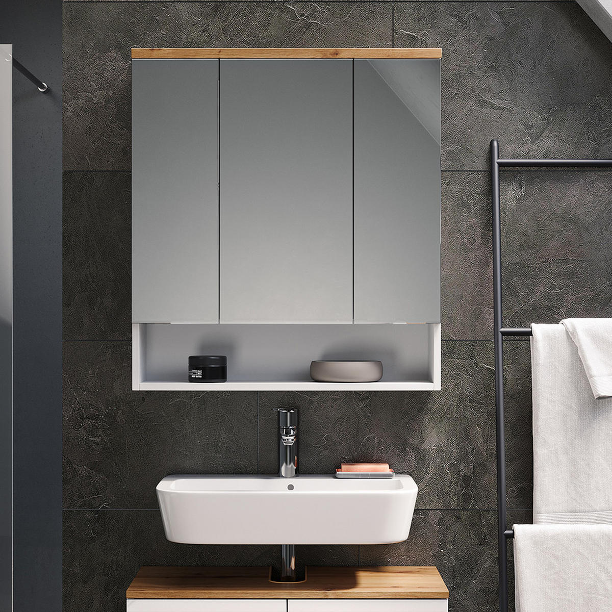 Weiß/Eiche Artisan, Holzwerkstoff (70/77.5/21.7cm) - Vicco