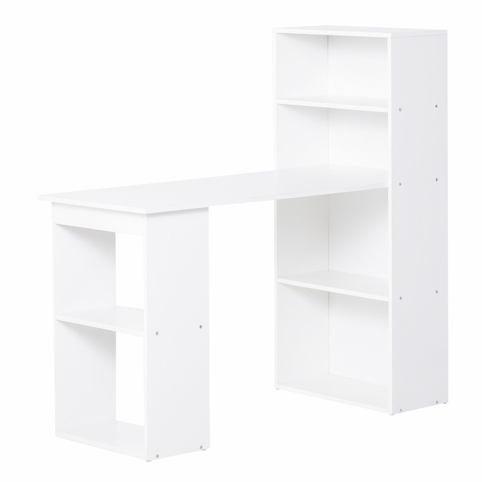 SCHREIBTISCH, Spanplatte, Weiß, 120 x 55 x 120 cm - Weiß, Holzwerkstoff (120/55/120cm) - HOMCOM