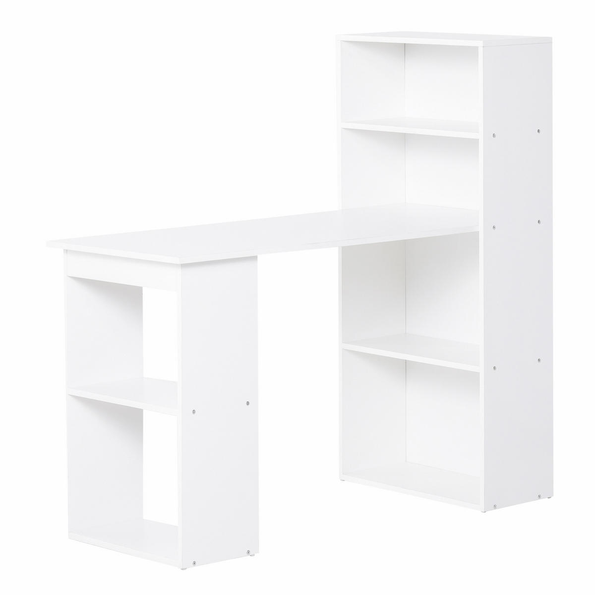 SCHREIBTISCH, Spanplatte, Weiß, 120 x 55 x 120 cm - Weiß, Holzwerkstoff (120/55/120cm) - HOMCOM