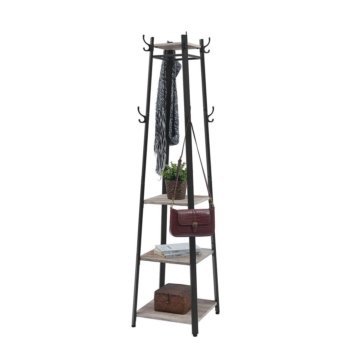 GARDEROBENSTÄNDER KLEIDERSTÄNDER - Schwarz, Holzwerkstoff (43/180/43cm) - Hansiro