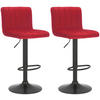 BARHOCKER 2er Set Samt rot - Rot, Textil/Metall (41/87/49cm) - CLP
