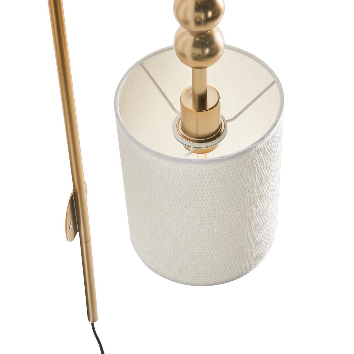 WANDLAMPE Messing Loky - Messingfarben/Weiß, Metall (18/78/18cm) - Beliani