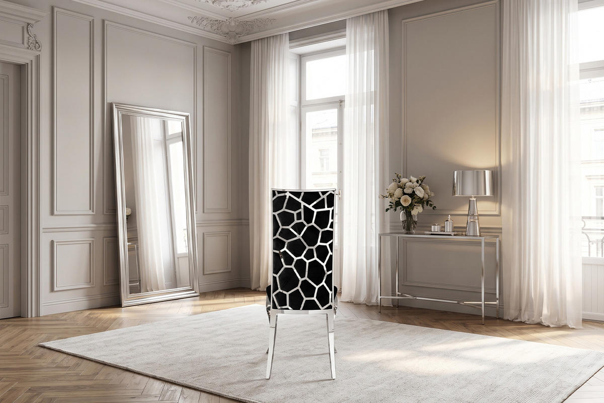 ESSZIMMERSTUHL MORA Schwarz Velvet (1er-Set) - Schwarz, Textil (48/109/57cm) - KAWOLA