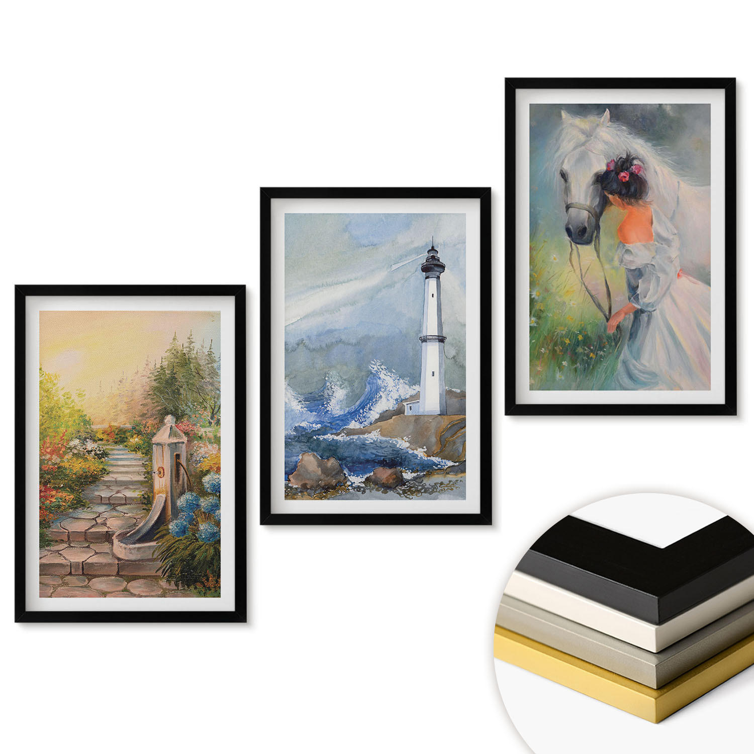 ArtPrintCave Wandbilder Schwarz 40x60 cm