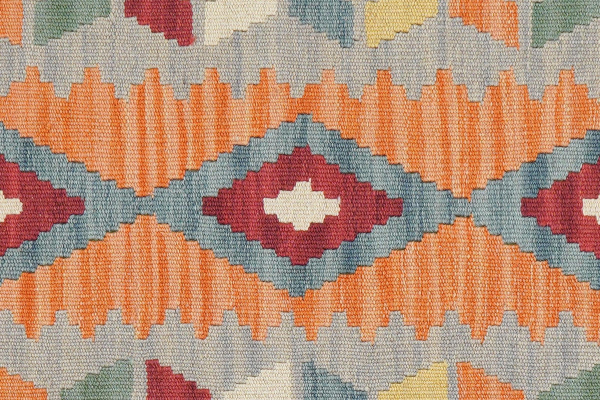 KELIM-LÄUFER handgewebt Gashgai Orange 200/56 cm Schurwolle - Orange, Textil (56/200cm) - Looma