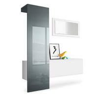 GARDEROBE Carlton Paneel in Grau Hochglanz - Grau, Holzwerkstoff (156/193/35cm) - Vladon