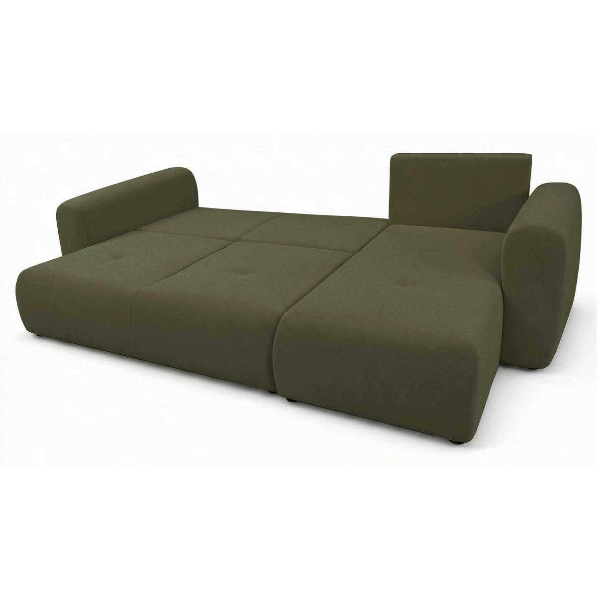 ROHOVÁ SEDAČKA Olido olivově zelený samet - černá/olivově zelená, textil/plast (245/150cm) - Selsey