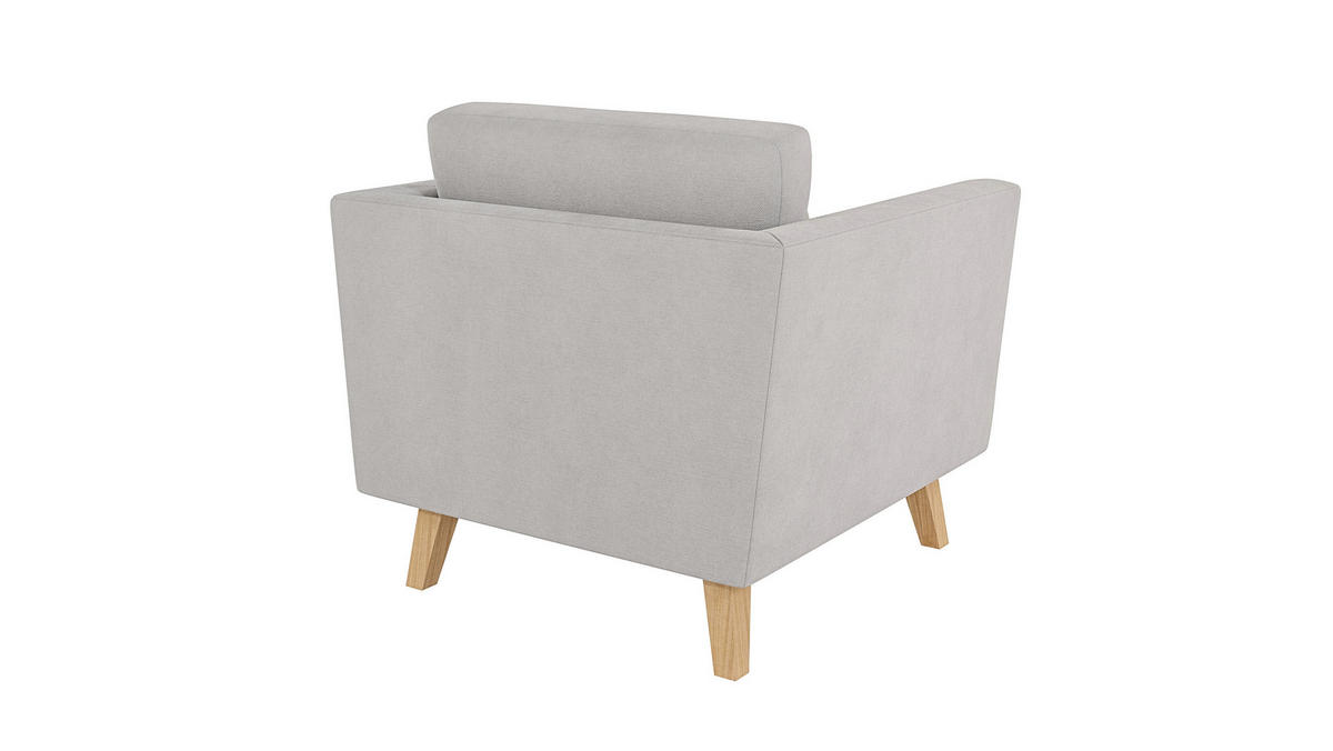 SESSEL Mario Silber Microfaser - Silberfarben/Naturfarben, Holz/Textil (96/90/89cm) - S-Style Möbel