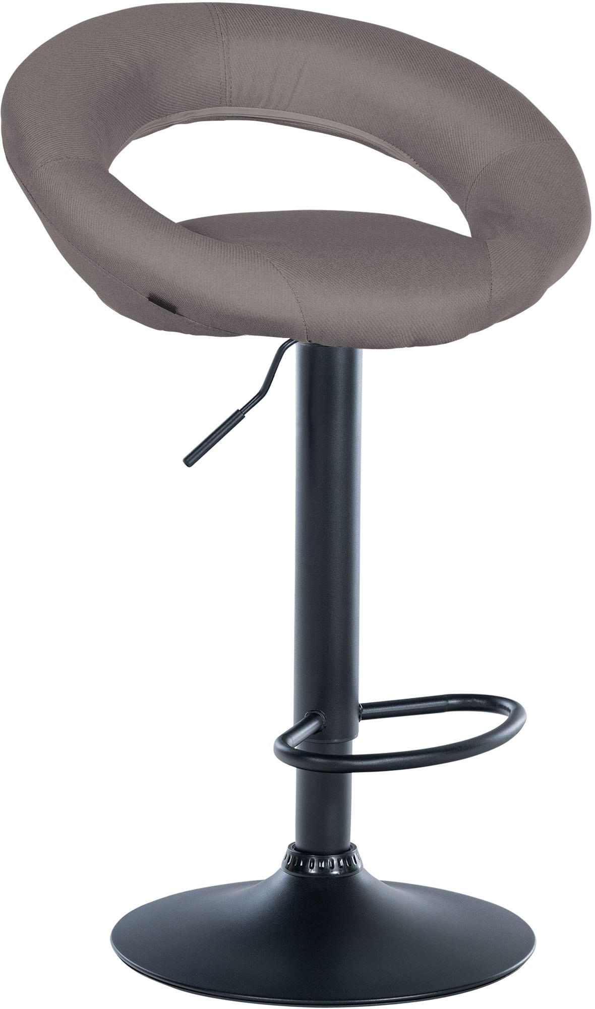 BARHOCKER Stoff grau - Schwarz/Grau, Textil/Metall (52/77/47cm) - CLP