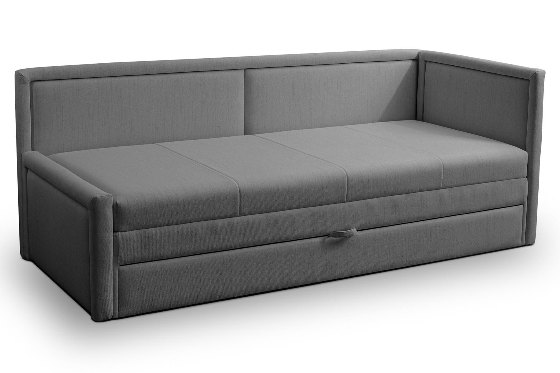 JUGENDBETT Caprili Dunkelbeige mit Bettkasten - Dunkelgrau/Schwarz, Holz/Textil (163/189cm) - Selsey
