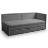 JUGENDBETT Caprili Dunkelbeige mit Bettkasten - Dunkelgrau/Schwarz, Holz/Textil (163/189cm) - Selsey