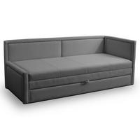 JUGENDBETT Caprili Dunkelbeige mit Bettkasten - Dunkelgrau/Schwarz, Holz/Textil (163/189cm) - Selsey