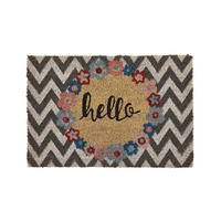 FUSSMATTE Bunt 40/60 cm Schriftzug Kokosfasern Tahan - Multicolor, Naturmaterialien (40/60cm) - Beliani