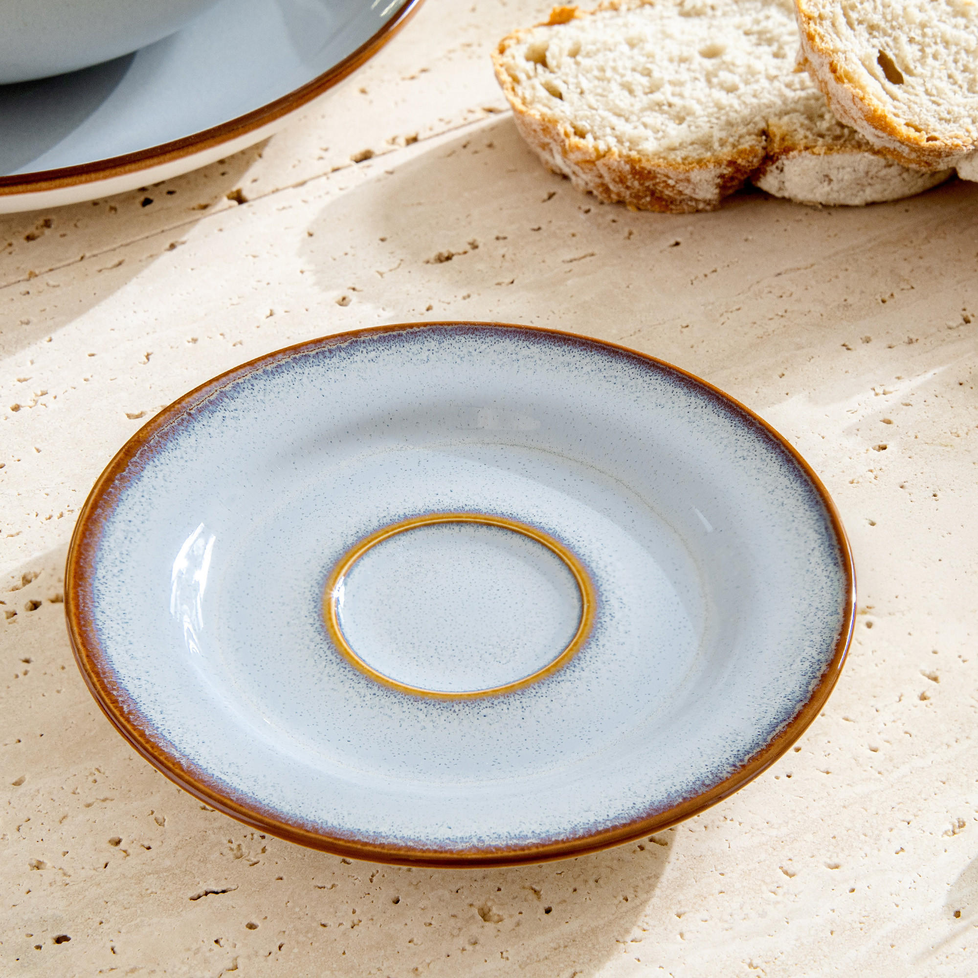 Thumbnail - Ritzenhoff Breker Untertassen-Set, Blaugrau, Keramik, Oval, Kaffee & Tee, Tassen, Untertassen