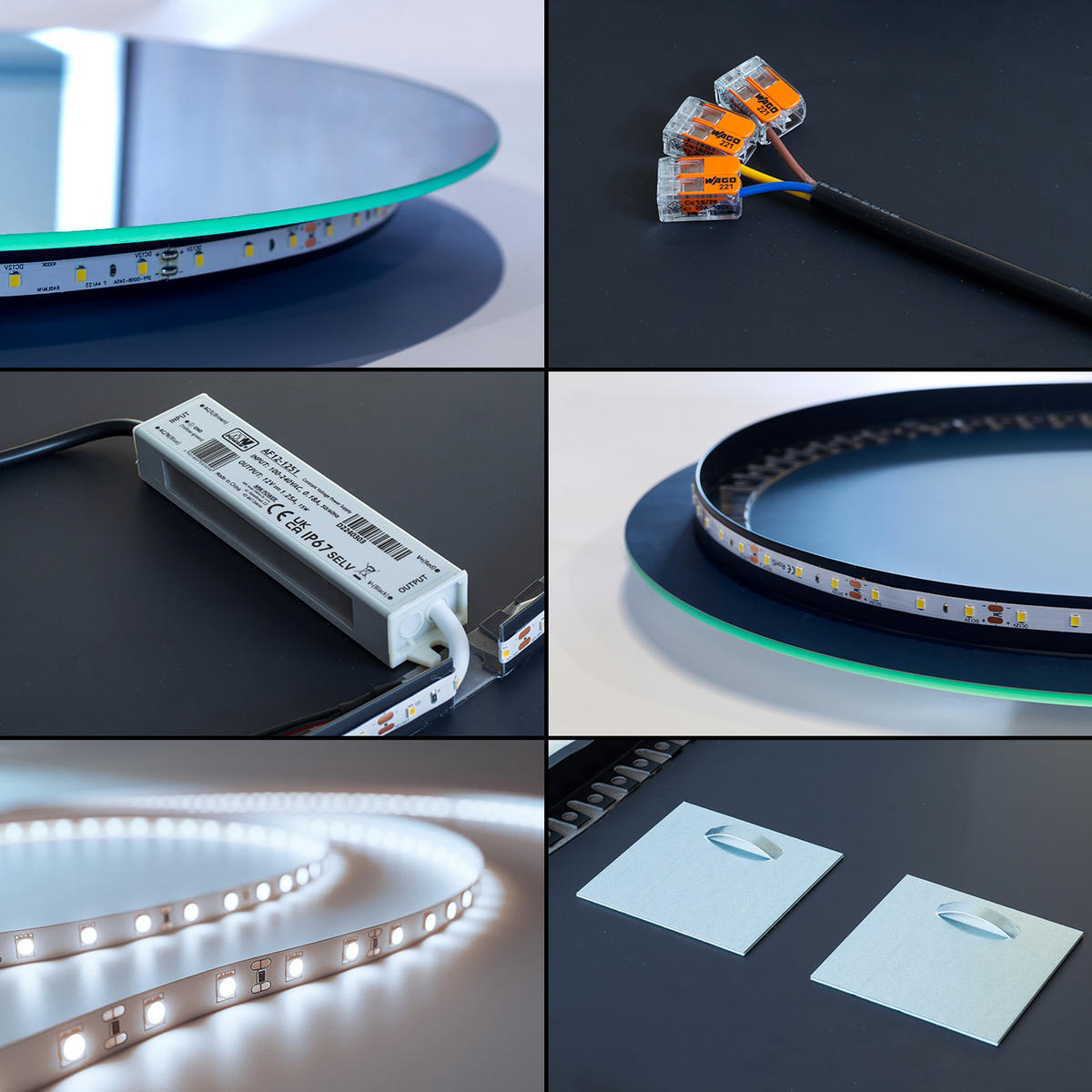 LED SPIEGEL 60 x 100 cm Unregelmäßige Form Kaltweiß 6500K - Transparent, Glas (60/100/0.4cm) - TULUP