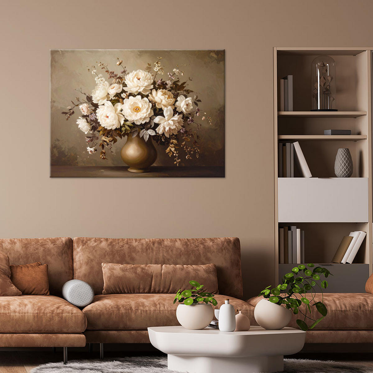 LEINWANDBILD Blumen 120x80cm - Braun, Textil (120/80cm) - Feeby