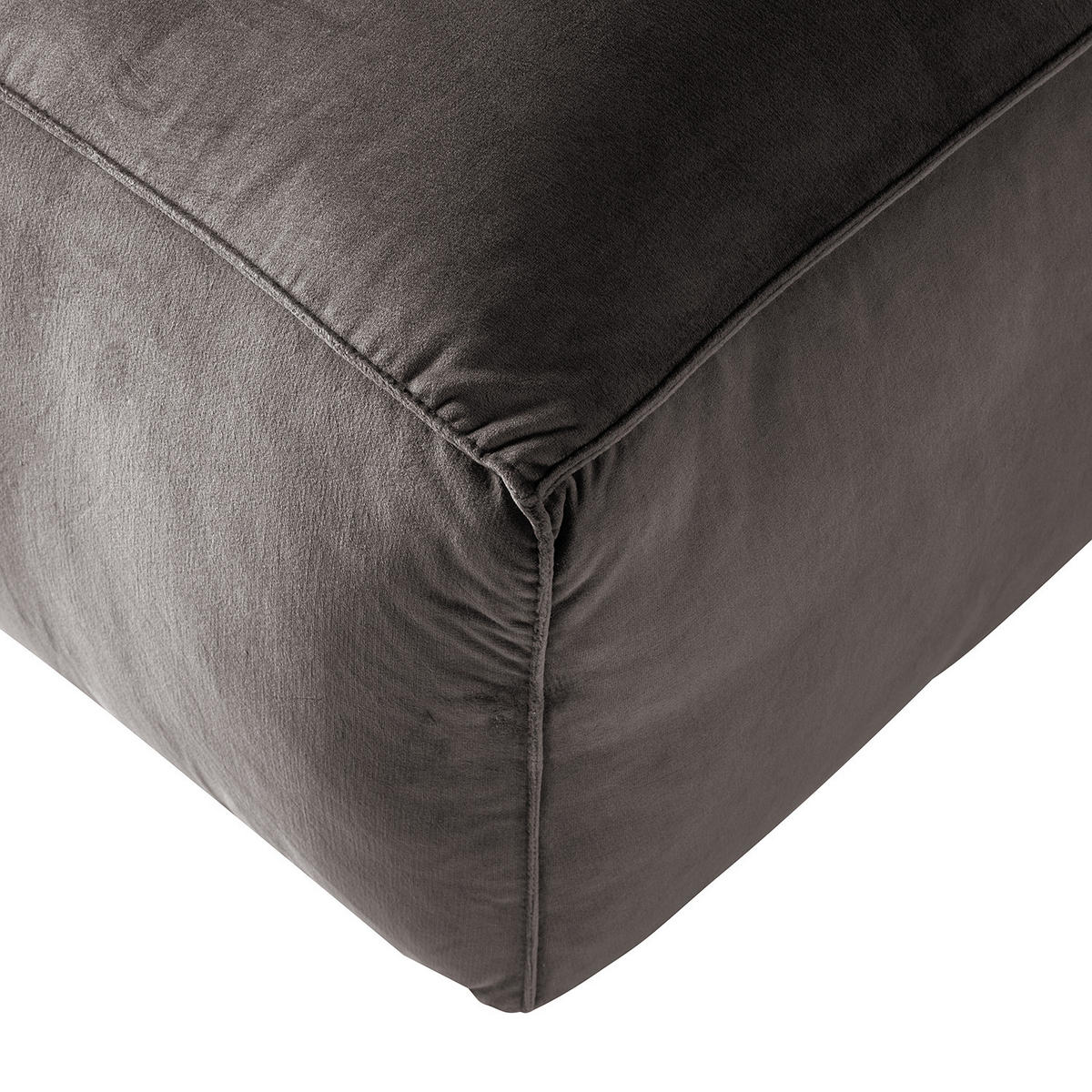 POLSTERHOCKER - Schwarz/Braun, Kunststoff/Textil (92/42/92cm) - home24