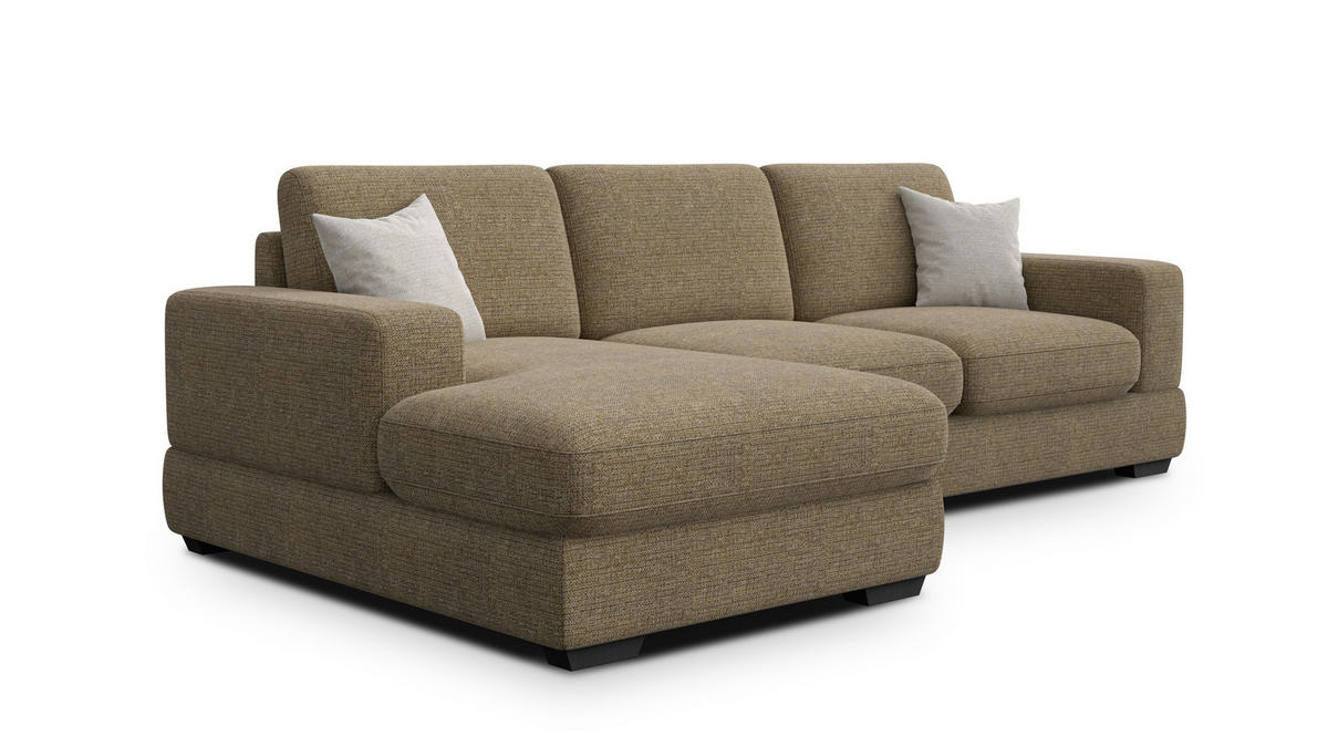 ECKSOFA OTTO 4-Sitzer, taupe - Taupe/Schwarz, Holz/Textil (279/159cm) - Courtois Laville