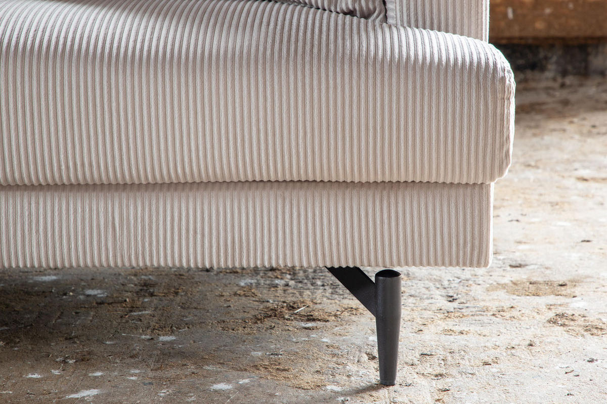 3-SITZER-SOFA Samt beige - Beige, Textil (255/66/86cm) - ebuy24