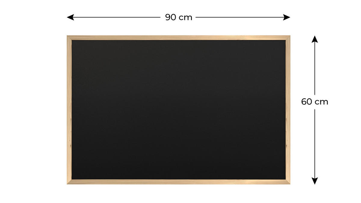 KREIDETAFEL 90x60 cm, ECO-Holzrahmen - Schwarz, Holz (90/60/2cm) - ALLboards