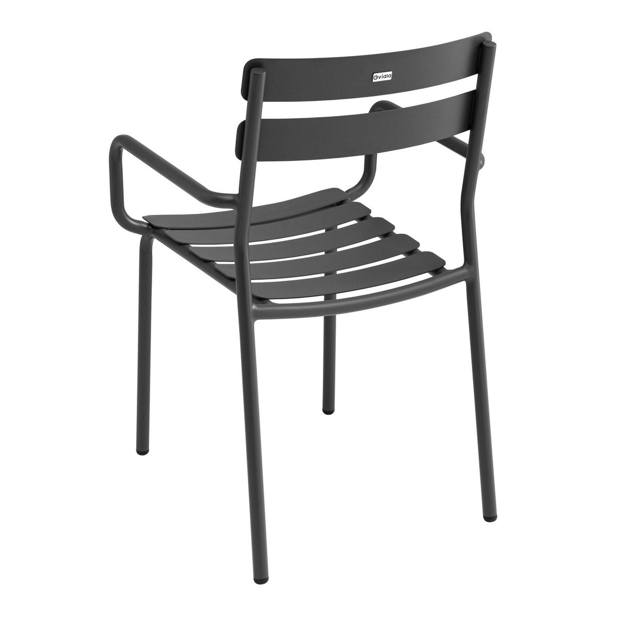 GARTENSTUHL aus Aluminium, Schwarz - Schwarz, Metall (46/84/55cm) - Oviala