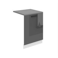PREDNÝ panel pre umývačku riadu 60 cm so soklom, strieborný vysoký lesk - sivá, drevo (60/71.5/1.6cm) - B BELINI GROUP