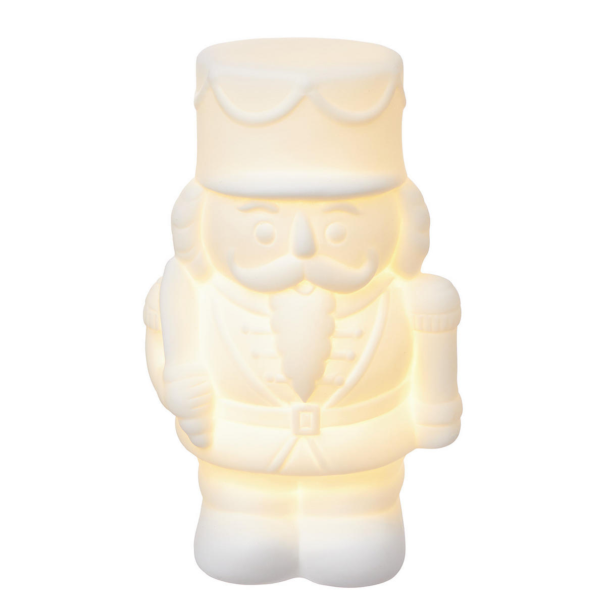 LED-NUSSKNACKER White Christmas - Weiß, Keramik (6/13/8cm) - Butlers