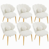 STUHL-SET 6 Stück Muschel-Design, DE-42124, Weiß - Weiß, Holzwerkstoff (62.5/83/60cm) - ComfortXL