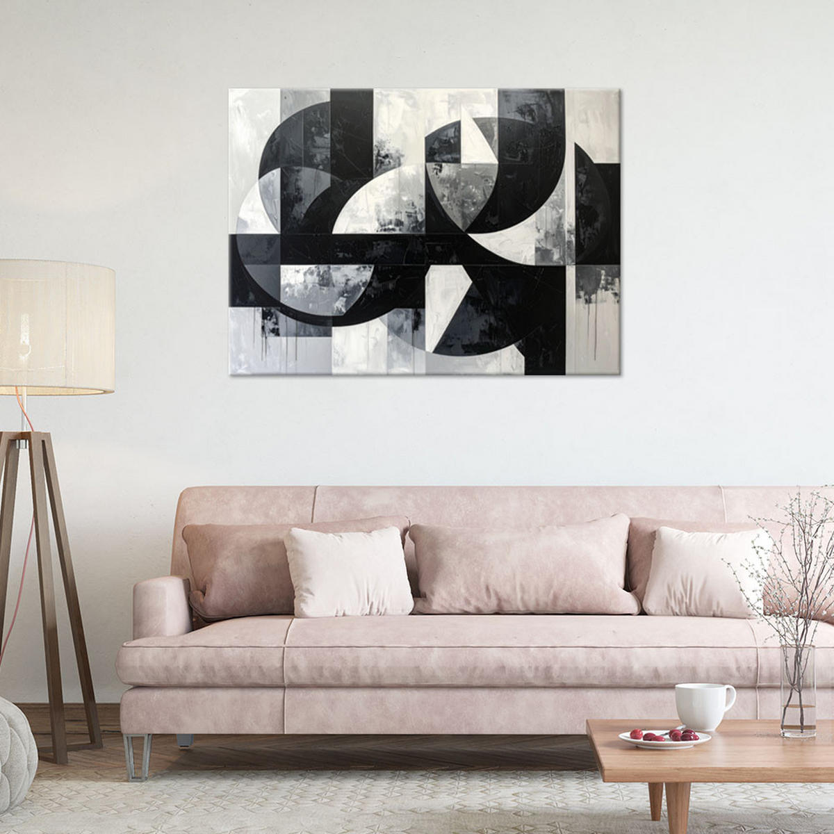 LEINWANDBILD 3D und geometrisch 60x40cm - Schwarz, Textil (60/40cm) - Feeby