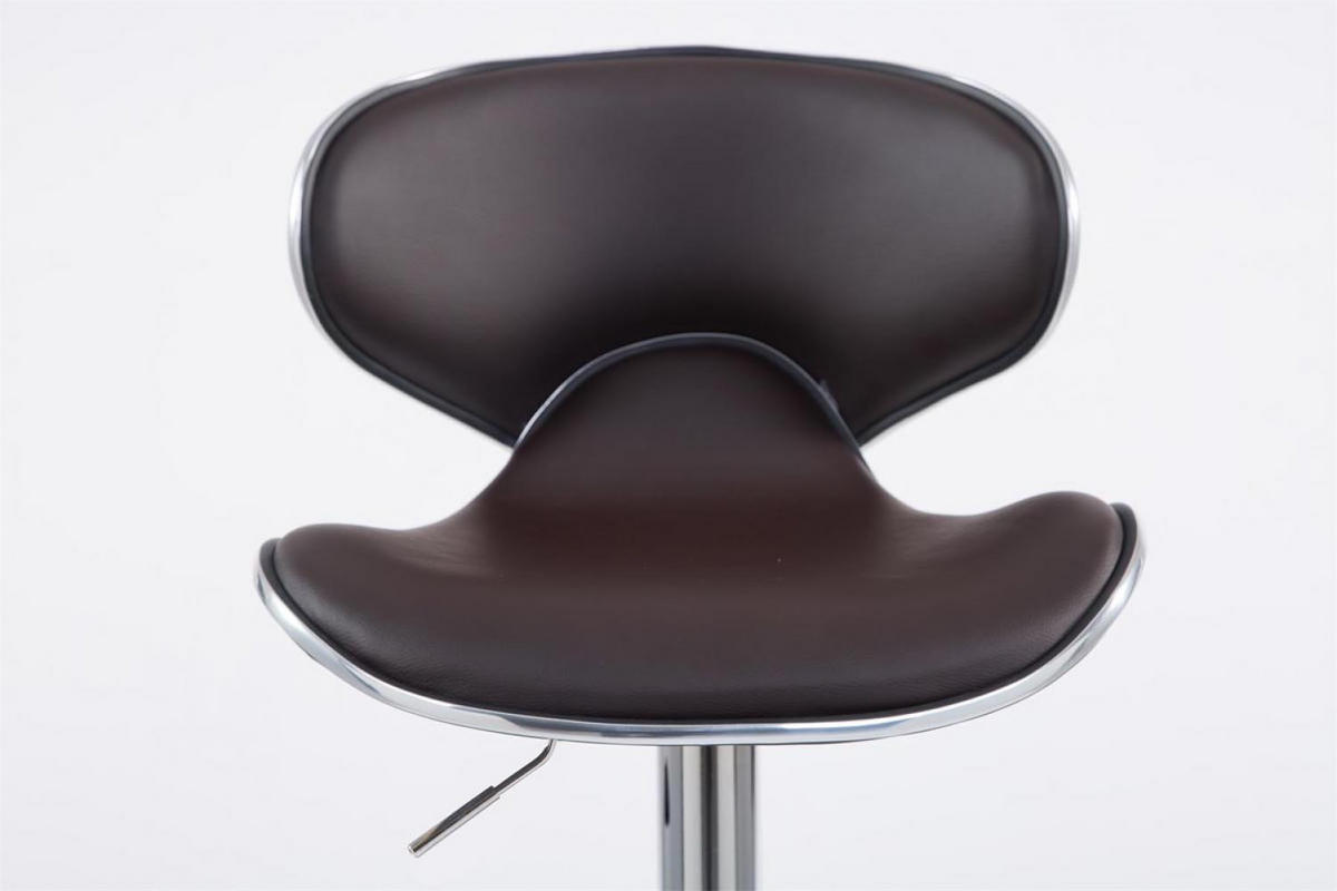 BARHOCKER Lederlook braun - Chromfarben/Braun, Textil/Metall (46/88/49cm) - CLP