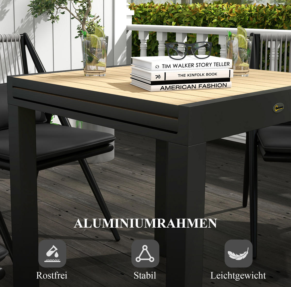 GARTENTISCH 162/80/75 cm gelb aus Aluminium ausziehbar - Gelb, Metall (162/80/75cm) - OKWISH