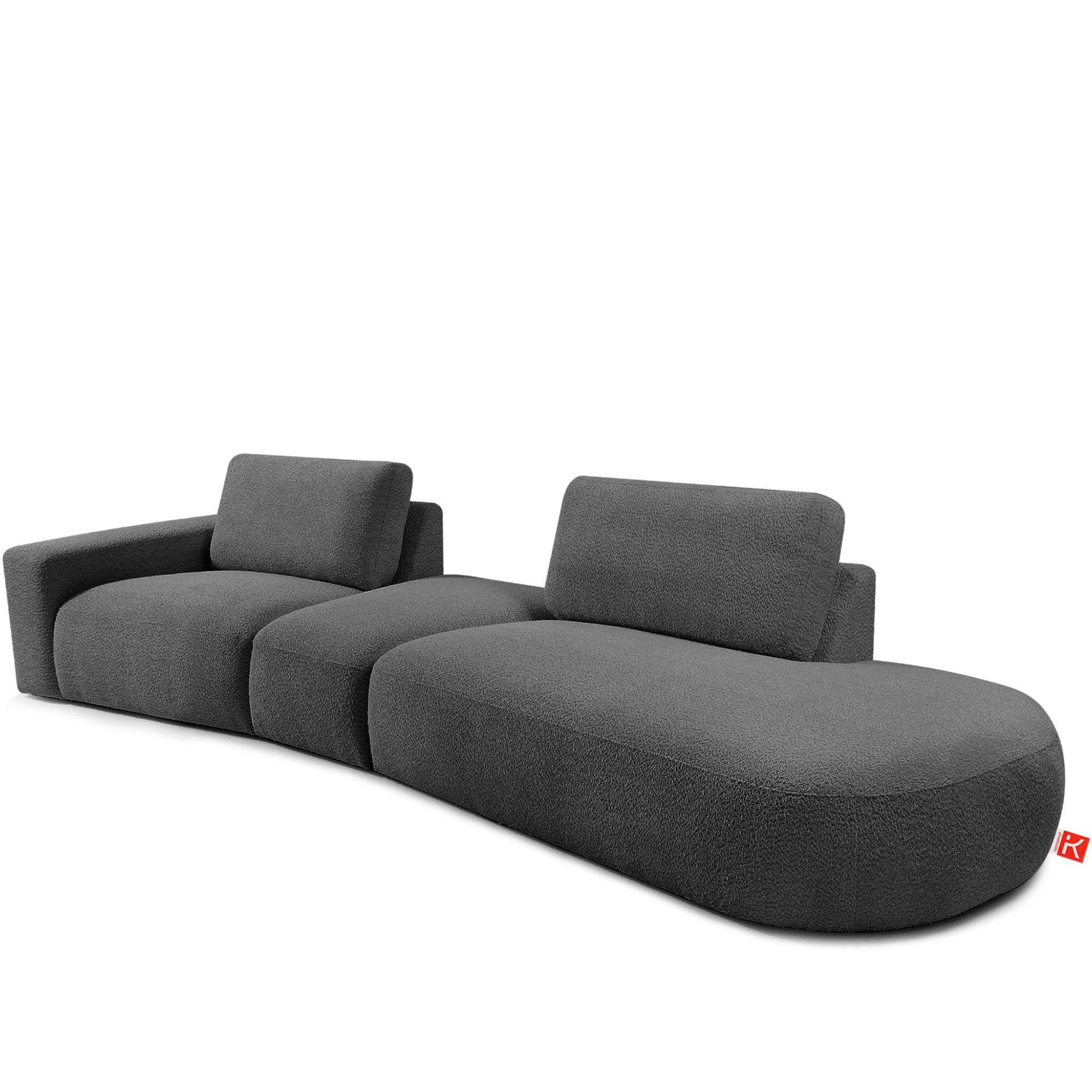 4-SITZER ECKSOFA ZUCCO Boucle rechts, Graphit - Graphitfarben, Textil (350/84/105cm) - KONSIMO®