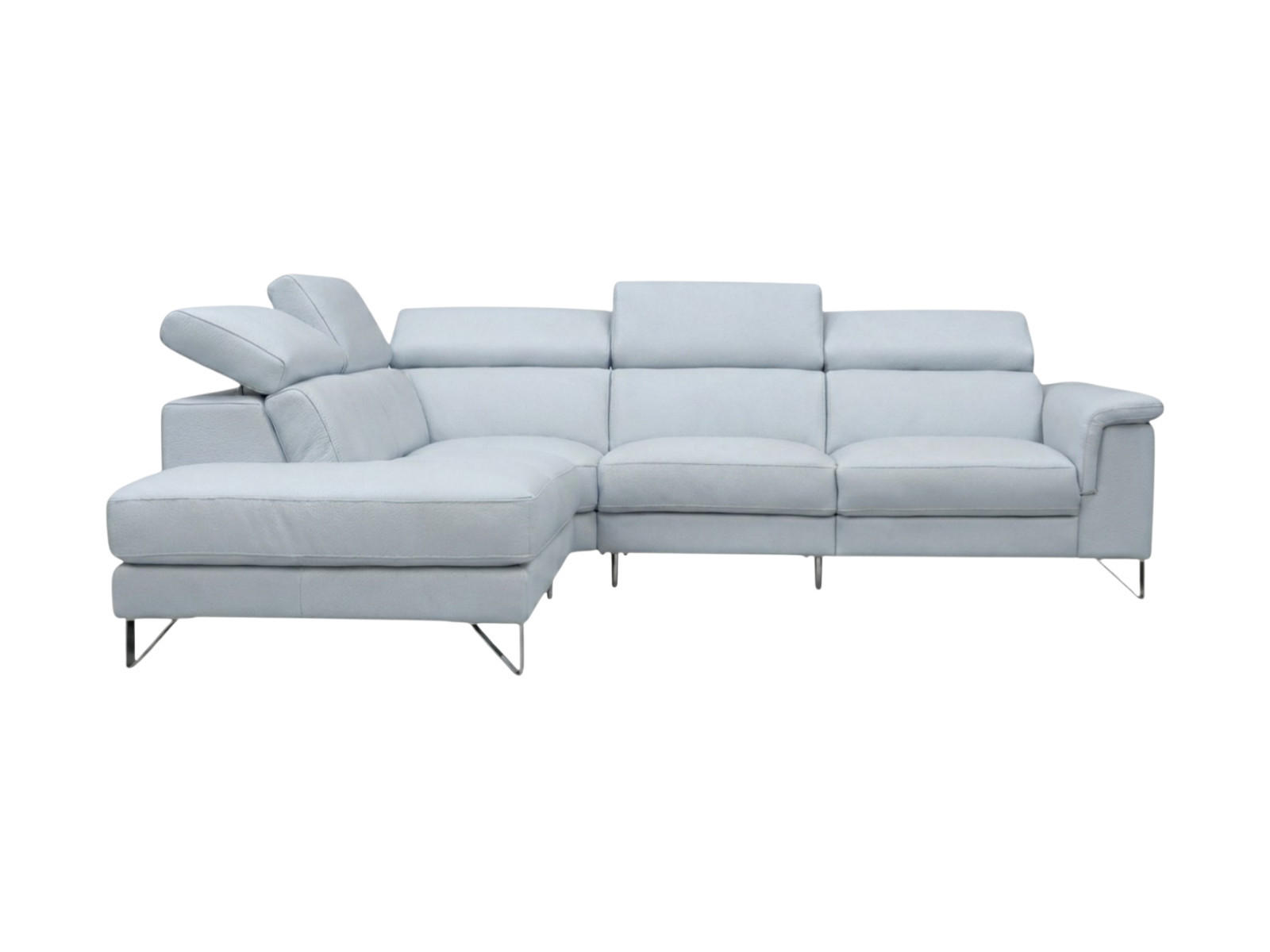 ECKSOFA Antares Echtleder Weiß - Weiß, Leder/Metall (224/276cm)