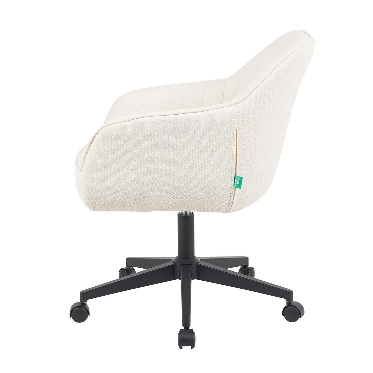 BÜROSTUHL Mika-Elio 2er-Set - Creme/Schwarz, Textil/Metall (60/79/61cm) - DUBI Möbel