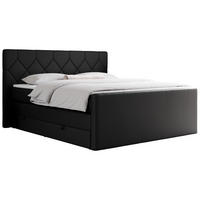 BOXSPRINGBETT KING EIGAR 200/200 Schwarz Kunstleder - H3 - Schwarz, Holz/Textil (200/200cm) - MKS