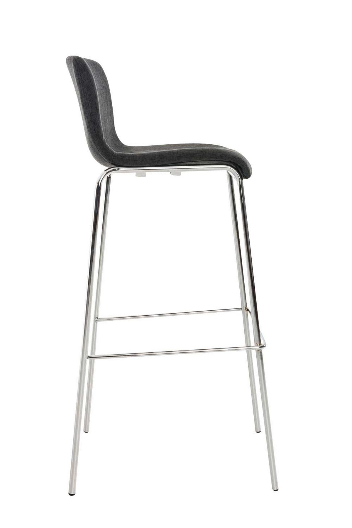 BARHOCKER Stoff Dunkelgrau - Chromfarben/Dunkelgrau, Textil/Metall (43/100/48cm) - CLP