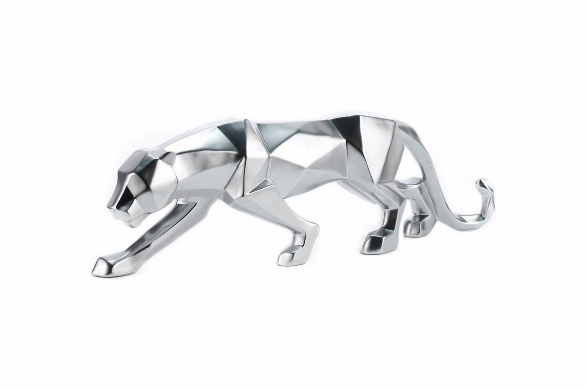 SKULPTUR Silber 48/15 cm - Silberfarben, Stein (48/15/11cm) - KUNSTLOFT